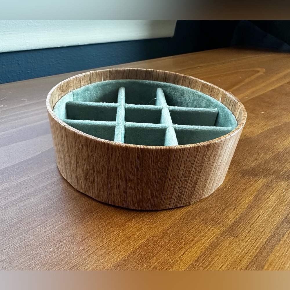 Wooden Jewelry Organizer with Green Interior